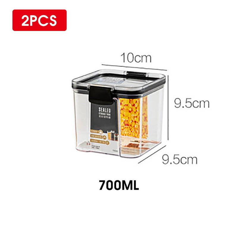 4 Größen Küche Luftdichte Box Kunststoff Lebensmittel Vorratsbehälter Stapelbare Flaschen Für Trockenfutter Nüsse Multi Körner