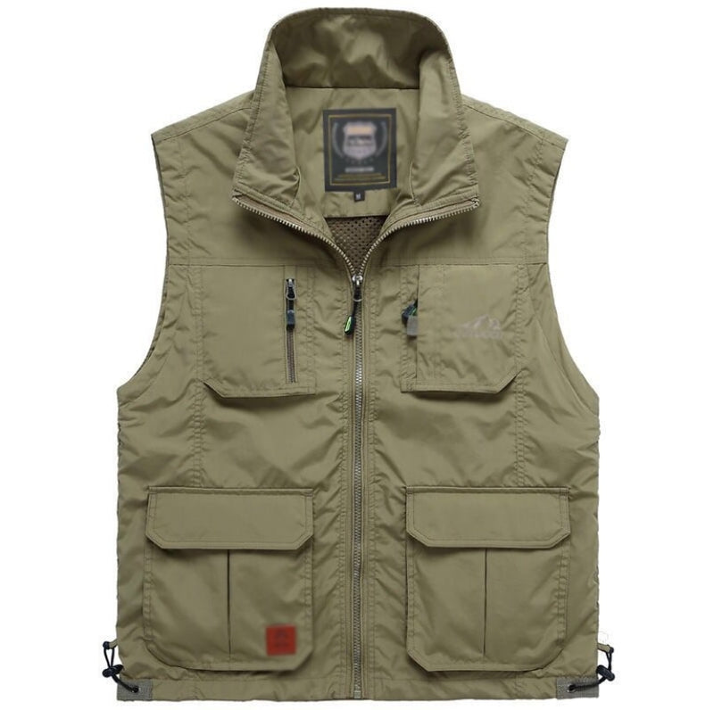 Quick dry Multi-Pockets Classic Waistcoat Male Sleeveless Unloading Solid Coat Work Vest Photographer Tactical Masculino Jackets