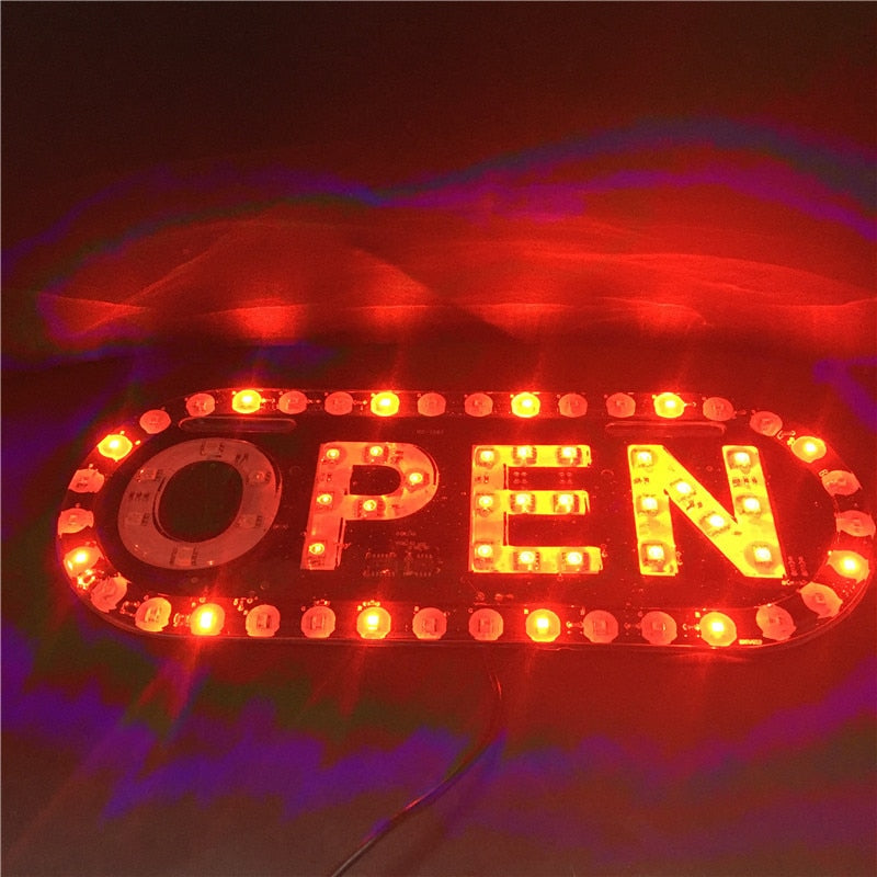 Publicidad de la tienda Tableros de letreros abiertos Pantalla de tablero LED Banner de tienda de trabajo LED Cartelera de negocios de neón
