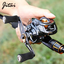 JITAI Baitcasting Angelrolle Doppelbremssystem 10Kg Kohlefaserbremse 7.0:1 High Speed ​​Light Angelrolle Angelrad