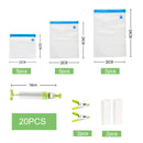17/20Pcs Vacuum Sealer Bags Reusable Food Storage bag Household Vacuum Food Sealer Ziplock Bag With Hand Pump Sealing Clips