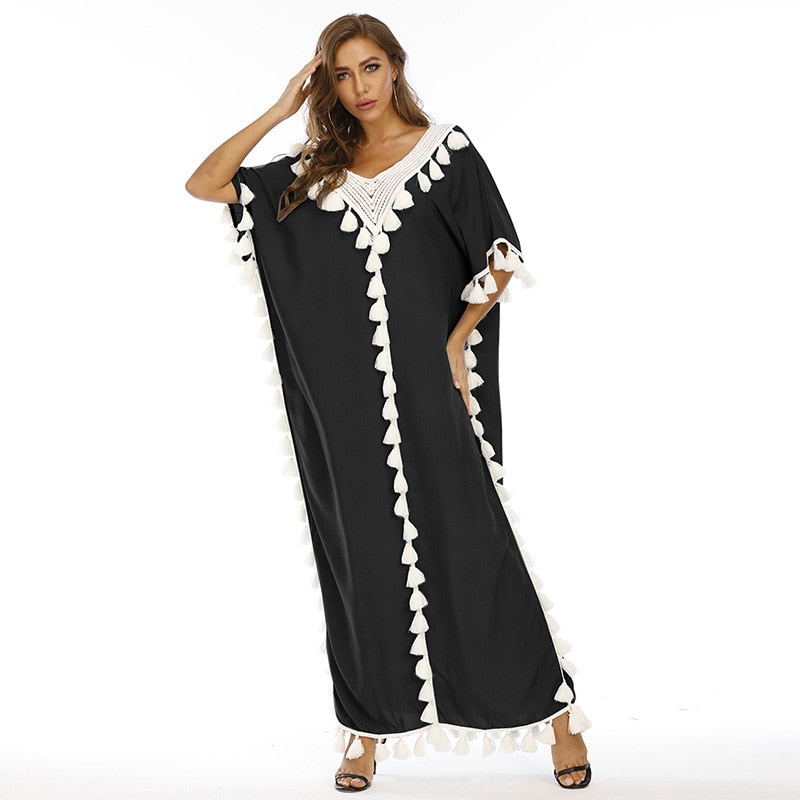 Musulmán marroquí Kaftan Abaya Vestido de mujer de manga corta Ramadán ropa islámica túnica suelta Jilbab Maxi fiesta Vestido caftán Abayas