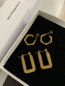 Titanium Geo Earrings Women 361L Stainless Steel Jewelry Punk Party Gown Brincos T Show Runway Rare Korean Japan Style INS