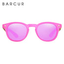 BARCUR Polarized kids sunglasses Round Boy Girl Zebra Wood Sun glasses Cat eyes UV400 Eyewear Oculos Gafas De Sol