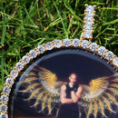 D&amp;Z New 3D Custom Photo Pendant Big Size Solid Back 4mm Breite Stones Side Hip Hop Schmuck Personalisierte Kubikzirkon Ketten Geschenk