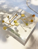 Messing mit 18 Karat Gold Kristall Geo Balance Statement Ohrringe Frauen Schmuck Punk Party Sweety Kleid Runway Boho Korean Japan