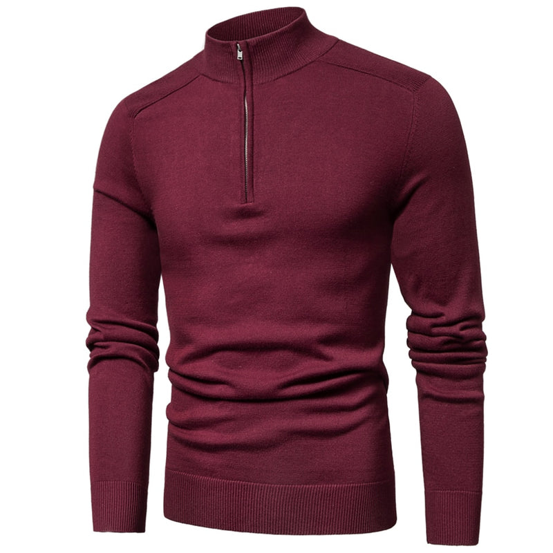Luulla Men Spring New Casual Cotton Turtleneck Sweaters Pullover Men Autumn Fashion Knitted Zip Sweater Jacket Men Collection