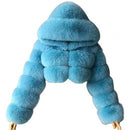 Lose Frauen Jacke 2021 Mode Herbst Winter Kunstpelz Cropped Mantel Flauschige Reißverschluss Mit Kapuze Warme Kurze Jacke