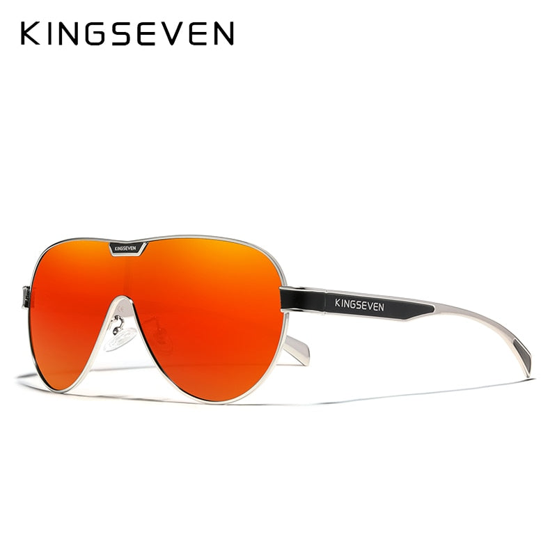 KINGSEVEN Neue übergroße Sonnenbrille Männer und Frauen polarisierte Spiegelglasbrille UV-Schutz Herrenbrille Edelstahl N7762