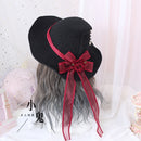 Alta calidad Lolita Halloween Lolita ROSE Lazo grande Gorro de bruja de Halloween Sombrero de bruja Mo Nv Mao
