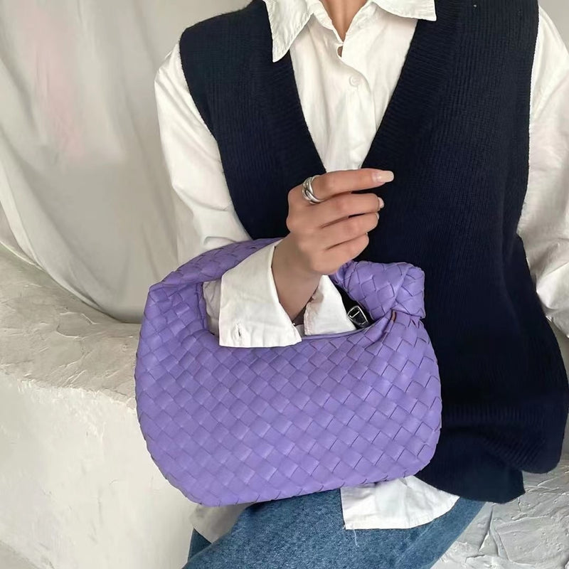 2022 Fashion woven bag luxury designer handbag brand women tote bag lady shoulder bags PU spring bags leather casual handbag