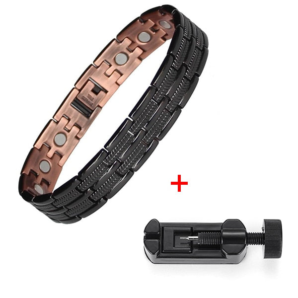 Oktrendy Pure Copper Magnetic Pain Relief Bracelet For Men Therapy Magnets Bangle Link Chain Women Health Care Jewelry Wholesale