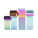 Tablewellware Geschirr Schwarzes Besteck-Set 24-teiliges Edelstahl-Besteckkasten-Gabel-Messer-Löffel-Geschirr-Set Küchenlöffel-Set