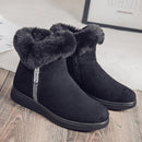 Winter Schnee Stiefeletten Für Frauen Casual Frau Schuh Wildleder Winterstiefel Reißverschluss Weibliche Plüsch Pelzige Stiefel Plattform Botas Mujer