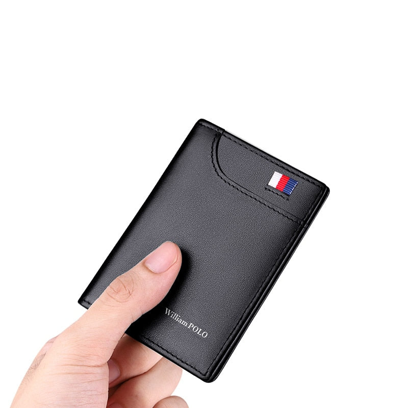 Herren-Lederkarten-Geldbörse RFID-Kartenhülle ultradünner Kartenhalter multifunktionale Kartentasche High-End-Marke Mini Wallet Bag