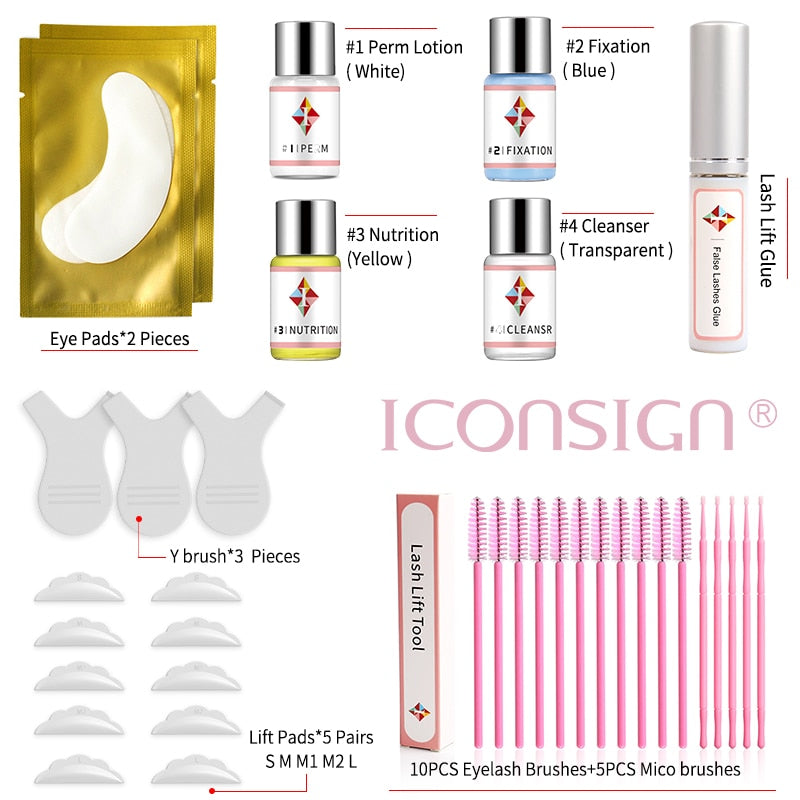 Upgrade-Version ICONSIGN Lash Lift Kit Eyelash Perm Set Lifting Lashes Eyelash Curl Eyelash Enhancer for Salon Eye Makeup Tool