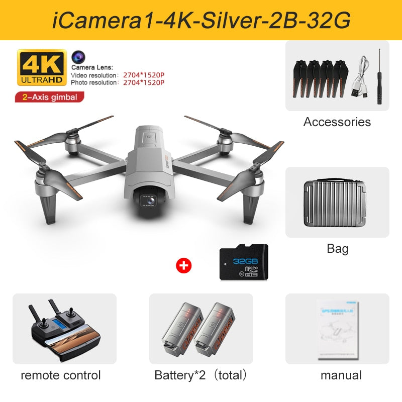 2022 nuevo GOD GPS Drone 4K HD Cámara gps 5G Wifi Anti-vibración 2 ejes Gimabal Dron Motor sin escobillas 5KM RC Quadcopter juguete regalos