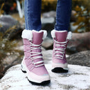 Hochwertige wasserdichte Winter-Damenstiefel Warme Plüsch-Schneestiefel für Damen im Freien rutschfeste Turnschuhe Pelz-Plattform-Stiefeletten