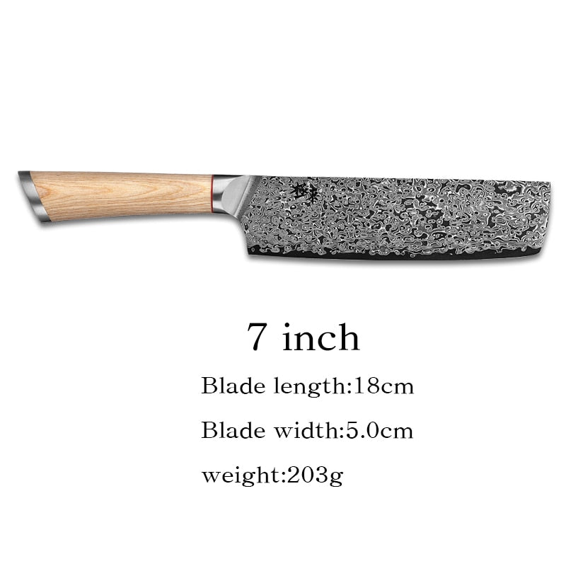 67-lagiger Stahl V Gold 10 Damaskus Küchenmesser Koch Gyuto Santoku Cleaver Schälsteak Slicing Utility Boning Lachs