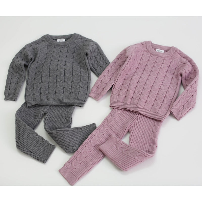 Baby Clothing Set Knitting Pullover Baby Girls Clothes Toddler Boys Clothes  Sweater and Pants Baby Set Kids Boutique Clothes