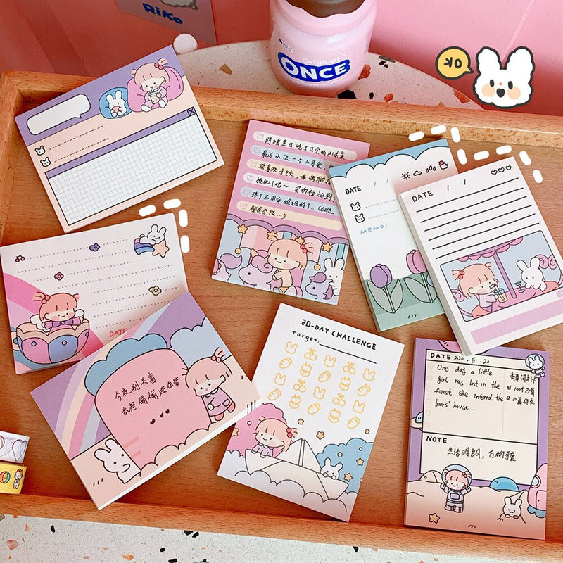 MINKYS Kawaii 50 hojas Bloc de notas papel para hacer lista de verificación planificador diario Bloc de notas Paperlaria escuela coreana papelería