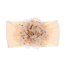 Nishine Weiches Stretch-Satin-Rosen-Blumen-Baby-Stirnband, Neugeborene, Knoten, breite Nylon-Kopftücher, Turban, Mädchen, Kopfbedeckung, Kinder-Foto-Requisiten