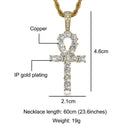 D&amp;Z Weißgold Ankh Anhänger Iced Out CZ Steine ​​Herren Micro Gepflastert AAA CZ Hip Hop Gold Silber Farbe Charm Ketten Schmuck Geschenk