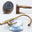 Antik-Messing-Finish Küchenarmatur Bronze Einhand-Warm- und Kaltwasser-Waschtischarmatur 360 drehbare Waschbecken-Mischbatterien EK5013