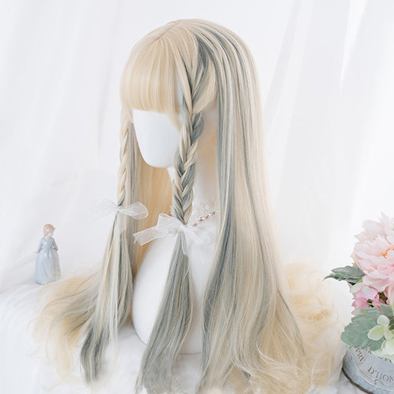 SHANGKE Synthetic Red Black Blonde White Lolita Wigs For Women Long Straight Wig With Bangs Genshin Impact Cosplay Wig