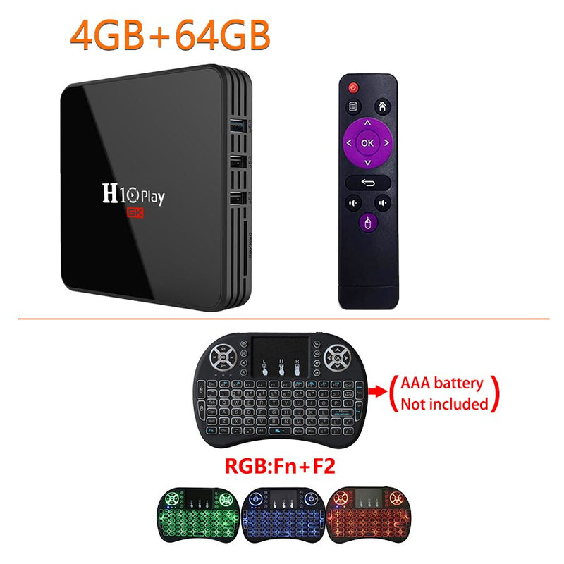 Android 9.0 TV Box, AllwinnerH6 Quad-Core , 6K HD Multiple Language Media Player Support 2.4GHz WiFi