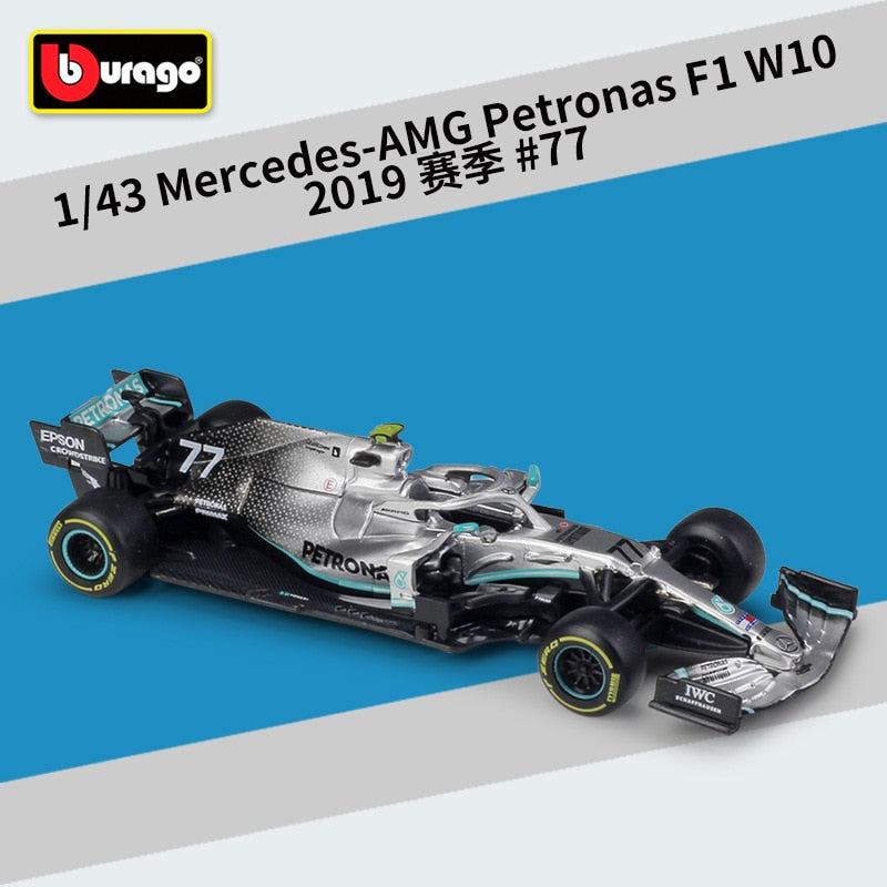 Bburago 1:43 Mercedes-Benz Team Lewis Hamilton W10-44 SF90 RB F1 Rennformelauto Statische Simulation Modellauto aus Druckgusslegierung