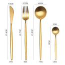 Weißgold Besteckset Western 18/10 Edelstahl Geschirr Home Löffel Gabel Messer Essstäbchen Kit Geschirr Sets Geschirr