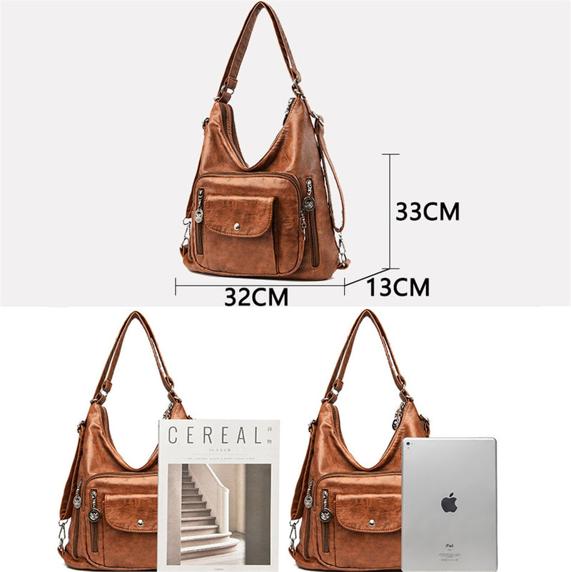 Frauen Gewaschen PU Leder Reise Rucksack Weibliche Bagpack Schule Schulter Handtaschen für Frauen 2020 Rucksack Mochilas Sac A Main