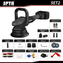 SPTA 18 V 5-Zoll-Akku-Autopolierer Dual Action 15 mm Orbit Poliermaschine mit variabler Geschwindigkeit und 4000-mAh-Akku zum Polieren