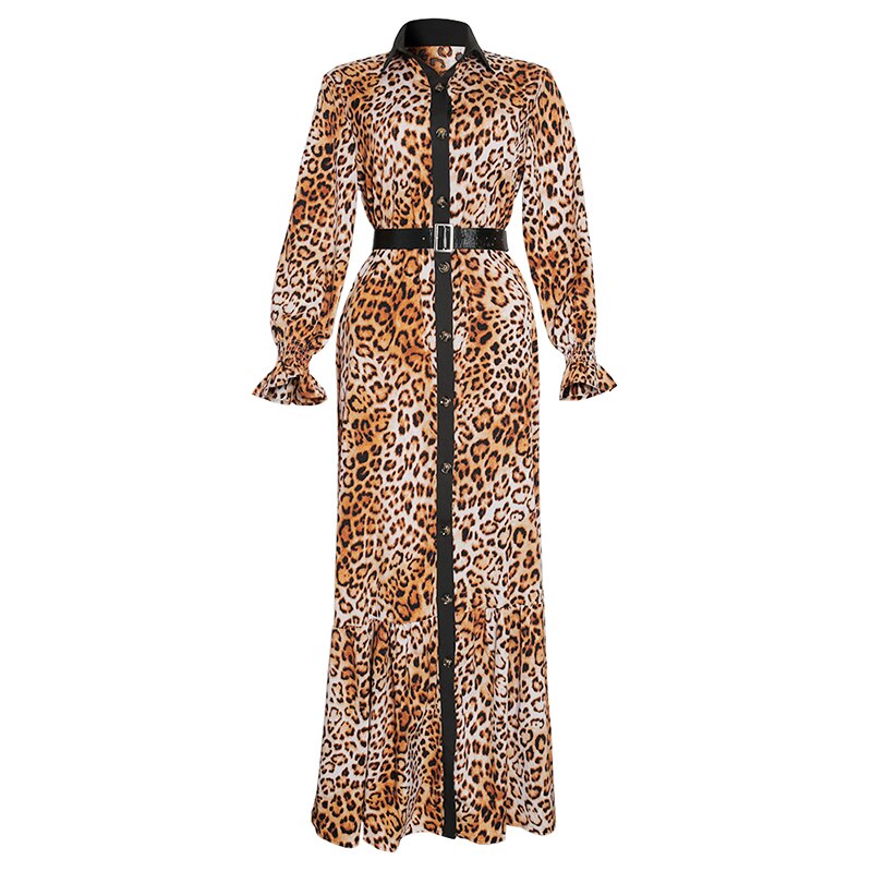 MD African Print Leopard Kleid Frauen Dashiki Maxi Kleider Muslimische Mode Abaya Plus Size Ankara Weibliche Kleidung Abendkleid