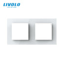 Livolo Luxury White Pearl Crystal Glass, EU standard, Double Glass Panel For Wall Switch&Socket, C7-2SR-11  (4 Colors)