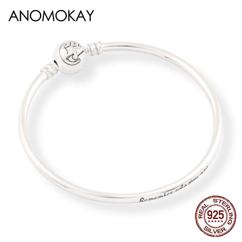 Anomokay Neu 100% 925 Sterling Silber Niedlicher Kleiner Löwe Armreifen Armbänder für Kinder Mode Geburtstagsgeschenk S925 Silber Schmuck