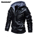 Mountainskin, novedad de 2021, chaquetas de cuero con capucha para hombre, chaqueta informal de otoño para motocicleta, chaqueta de PU, abrigos de cuero para motorista, ropa de marca SA744