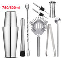 UPORS Edelstahl-Cocktail-Set 550 ml/750 ml Cocktail-Shaker-Set mit Stößel, Jigger, Barlöffel, Eiszange, Barkeeper-Kit, Bar-Set