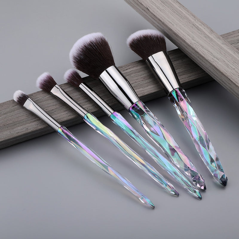 FLD Diamond makeup brushes Set Cosmetic Blush brush Powder Foundation Brush Eye Shadow Lip Eyebrow  Makeup Kit Brushes