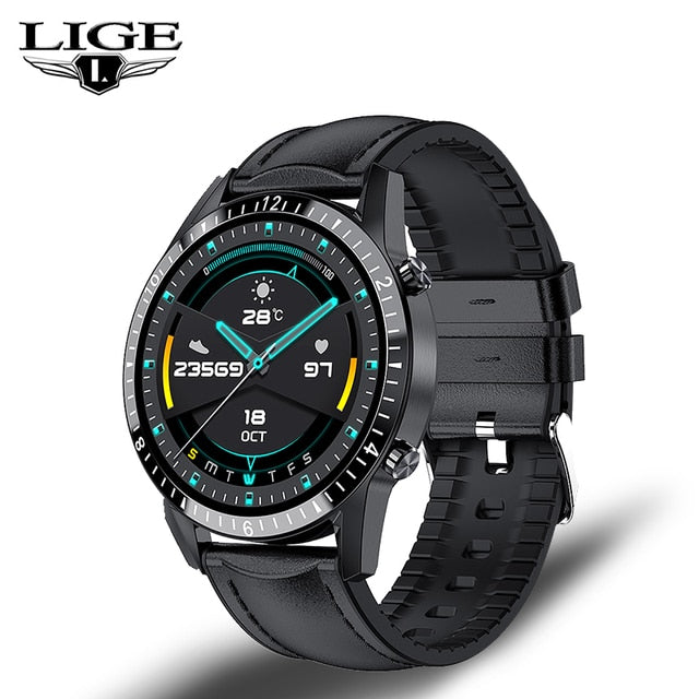 LIGE 2022 Smart Watch Herren Full Touch Sport Fitness Uhr Blutdruck Wasserdicht Bluetooth Anruf Für Android Ios Smartwatch Herren