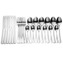 Tablewellware Geschirr Schwarzes Besteck-Set 24-teiliges Edelstahl-Besteckkasten-Gabel-Messer-Löffel-Geschirr-Set Küchenlöffel-Set