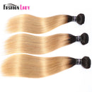 FASHION LADY Vorgefärbtes brasilianisches glattes Haar Echthaarwebart 1B / 27 Ombre Echthaarbündel 2/3/4 Bündel pro Packung Nicht-Remy