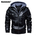 Mountainskin, novedad de 2021, chaquetas de cuero con capucha para hombre, chaqueta informal de otoño para motocicleta, chaqueta de PU, abrigos de cuero para motorista, ropa de marca SA744