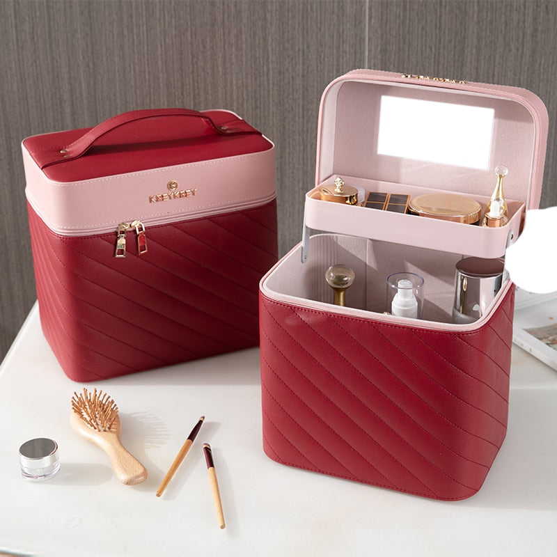 New Makeup Bag Fashion Toiletry Cosmetic  Storage Box Portable travel Make Up Suitcase