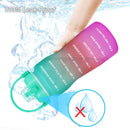 Quifit Gallone 2L Wasserflasche mit Strohhalm 3,8 &amp; 2 Liter großes Fassungsvermögen Tritan BPA-frei Motivationszitat Zeitmarkierung 2000ml Krug