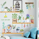 24 estilos Serie de plantas Pegatinas de pared para sala de estar Dormitorio Hojas verdes Calcomanías de pared extraíbles Vinilo DIY Murales ecológicos