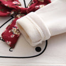 PatPat 2021 New Arrival Autumn and Winter Spring Baby Toddler Faux-two Bunny Print Floral Dresses for Kids Girls Kids Clothing