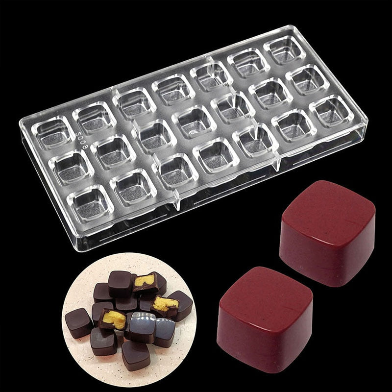 Molde de policarbonato para Chocolate de 20 estilos, corazón 3D, huevos, cachorro, etc. Barras de caramelo de chocolate Moldes para hornear pasteles Herramientas de confitería