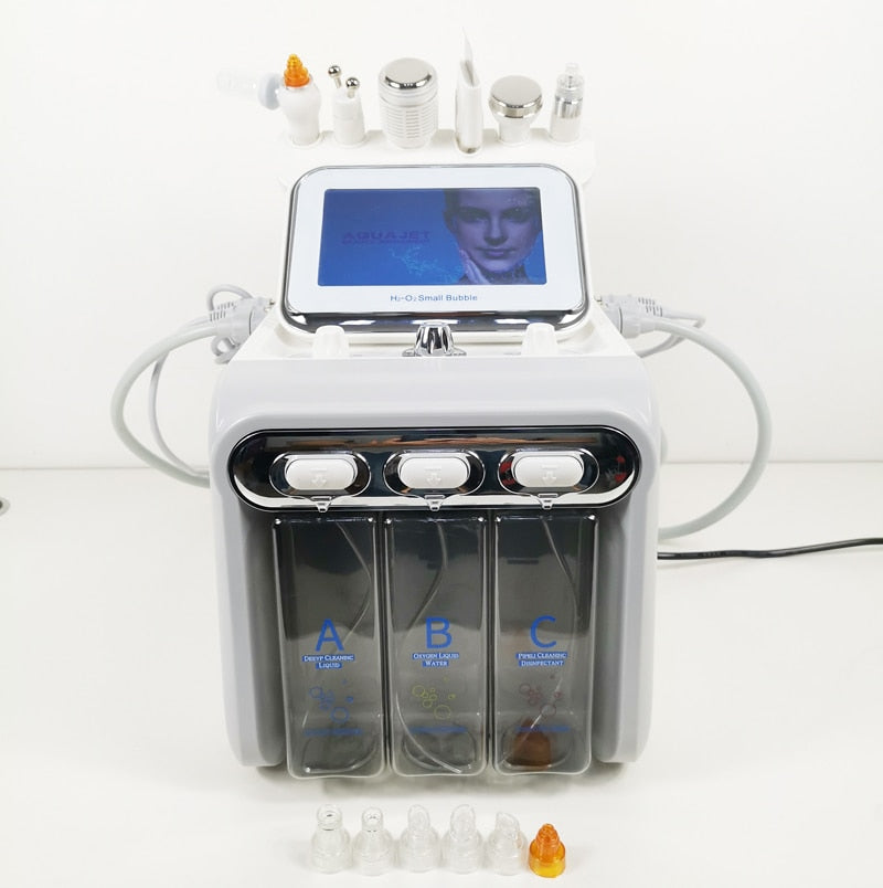 AURO Neues 6-in-1-Pro-Gesichtshydrdermabrasions-/Wasserpeeling-Hydrafacial-Mikrodermabrasionsgerät mit RF BIO Lifting Skin Scrubber